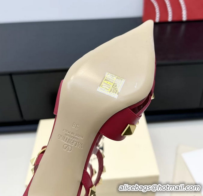 Good Looking Valentino Rockstud Studdy Red Leather Pumps 90MM 6060803