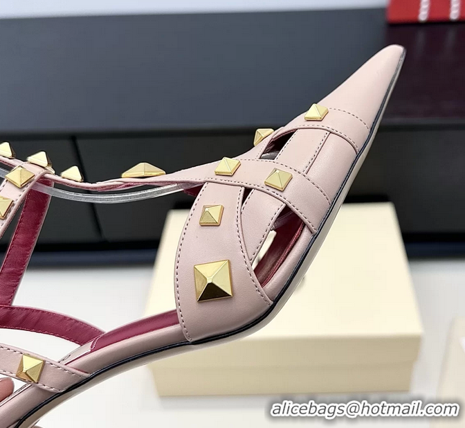 Popular Style Valentino Rockstud Studdy Pink Leather Pumps 90MM 6060805