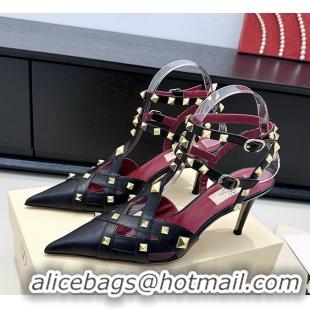 Duplicate Valentino Rockstud Studdy Black Leather Pumps 90MM 6060805