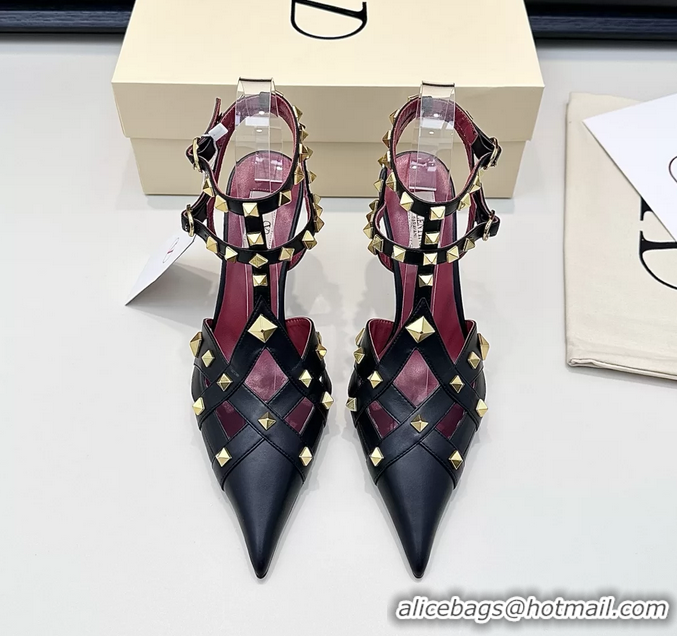 Duplicate Valentino Rockstud Studdy Black Leather Pumps 90MM 6060805