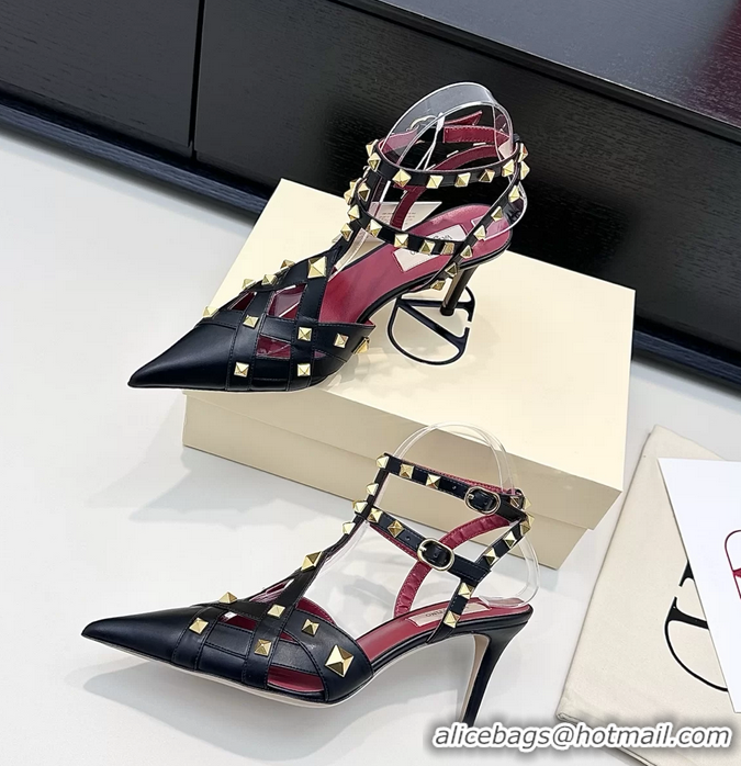 Duplicate Valentino Rockstud Studdy Black Leather Pumps 90MM 6060805