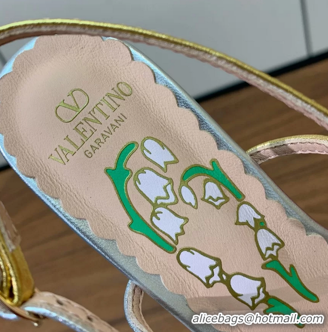 Low Price Valentino Garavani Bowow Laminated Nappa Slingback Pumps Pink Silver 40MM 6060810