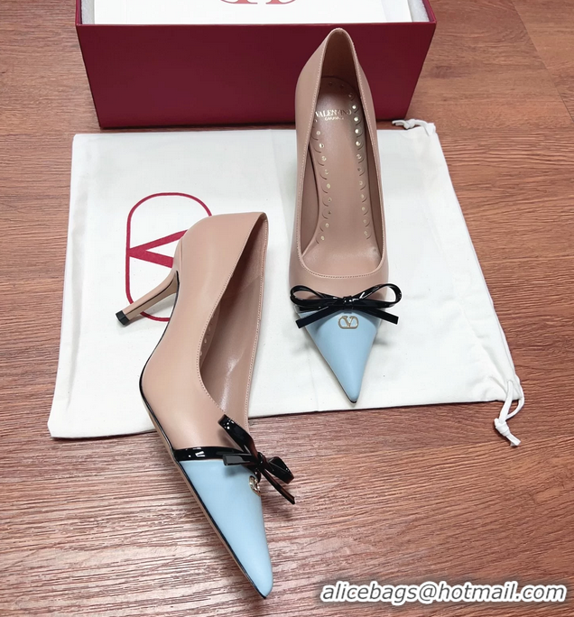 Purchase Valentino Vlogo Bepointy Slingback Pump Pink Blue Patent Leather And Kidskin 85MM 6060902
