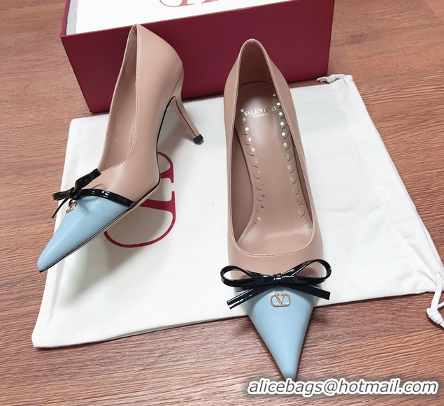 Purchase Valentino Vlogo Bepointy Slingback Pump Pink Blue Patent Leather And Kidskin 85MM 6060902