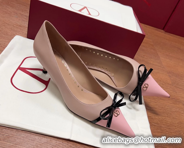 Best Grade Valentino Vlogo Bepointy Slingback Pump Light Pink Patent Leather And Kidskin 45MM 6060903