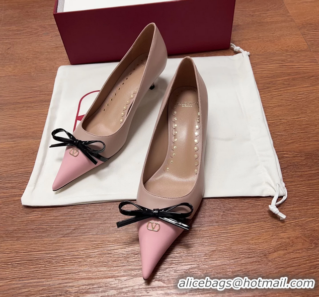 Best Grade Valentino Vlogo Bepointy Slingback Pump Light Pink Patent Leather And Kidskin 45MM 6060903