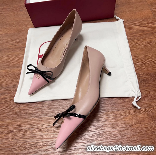 Best Grade Valentino Vlogo Bepointy Slingback Pump Light Pink Patent Leather And Kidskin 45MM 6060903