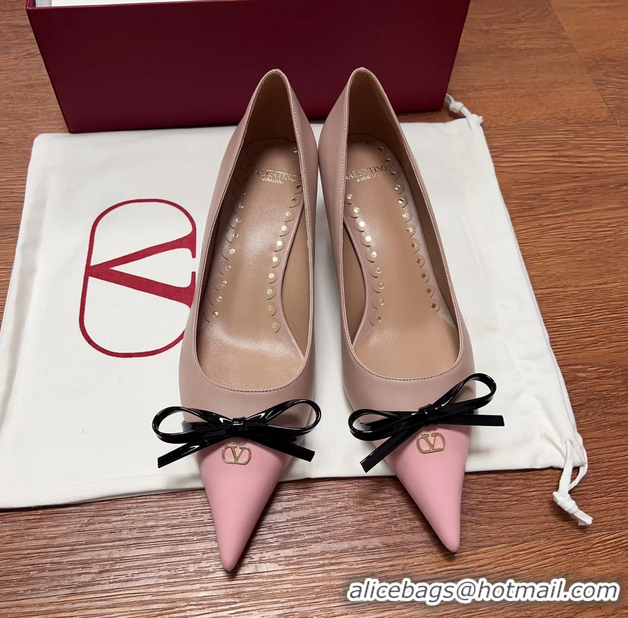 Best Grade Valentino Vlogo Bepointy Slingback Pump Light Pink Patent Leather And Kidskin 45MM 6060903