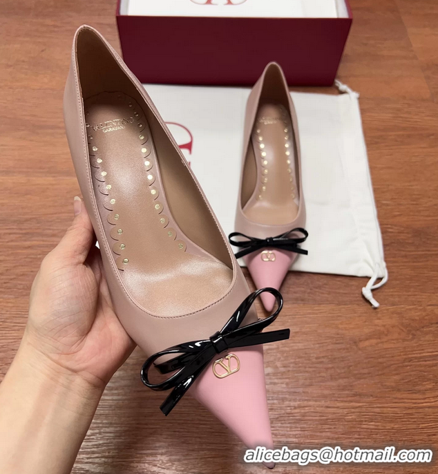Best Grade Valentino Vlogo Bepointy Slingback Pump Light Pink Patent Leather And Kidskin 45MM 6060903