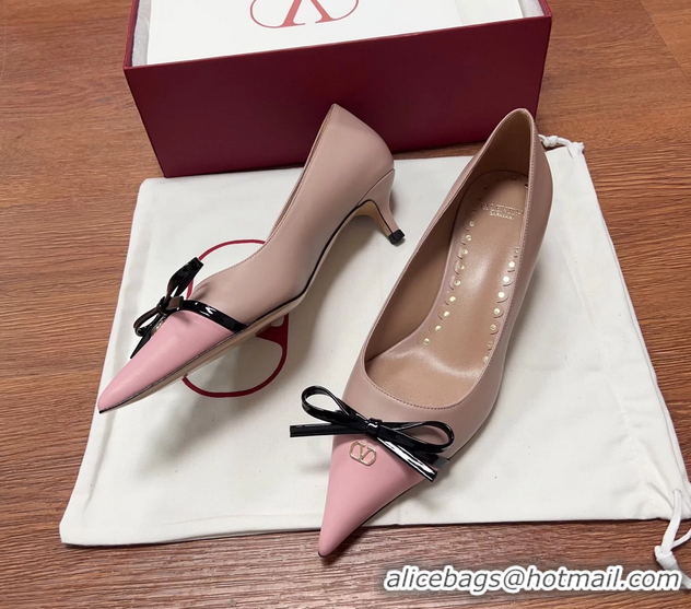 Best Grade Valentino Vlogo Bepointy Slingback Pump Light Pink Patent Leather And Kidskin 45MM 6060903