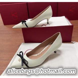 Low Price Valentino Vlogo Bepointy Slingback Pump Cream White Patent Leather And Kidskin 45MM 6060903