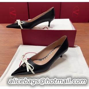Luxurious Valentino Vlogo Bepointy Slingback Pump Black Patent Leather And Kidskin 45MM 6060904