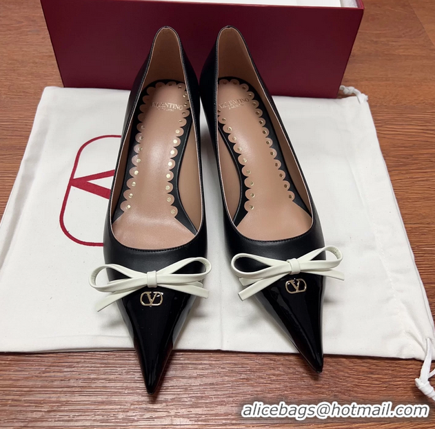 Luxurious Valentino Vlogo Bepointy Slingback Pump Black Patent Leather And Kidskin 45MM 6060904