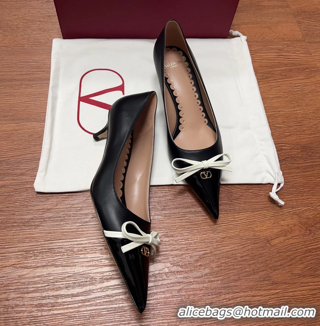 Luxurious Valentino Vlogo Bepointy Slingback Pump Black Patent Leather And Kidskin 45MM 6060904