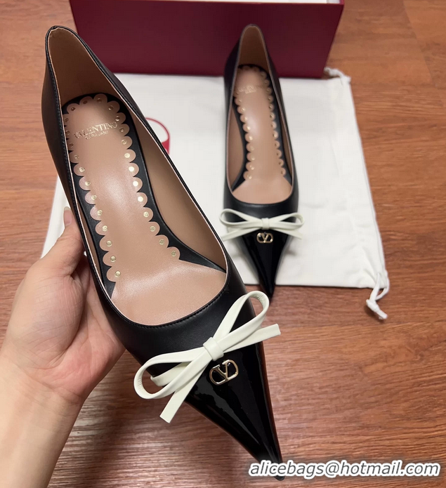 Luxurious Valentino Vlogo Bepointy Slingback Pump Black Patent Leather And Kidskin 45MM 6060904
