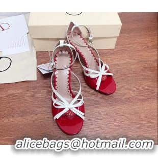 Popular Style Valentino Vlogo Bow High Heeled Sandals Red Patent Leather 85MM 6060906