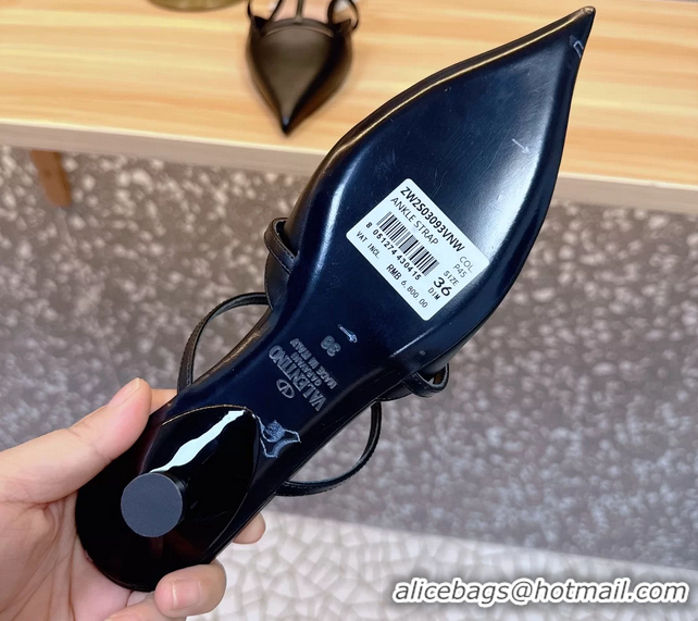 Hot Style Valentino Garavani Rockstud Wispy Leather Flat Mules Black 6060909