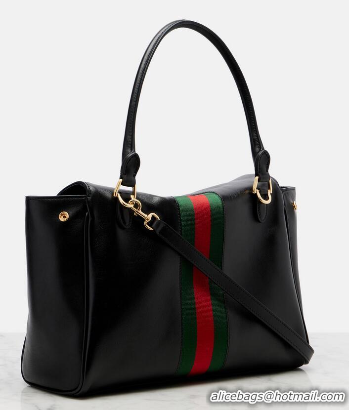 Top Grade Gucci Paparazzo Medium Top Handle Bag ‎Soft Leather 875018 Black