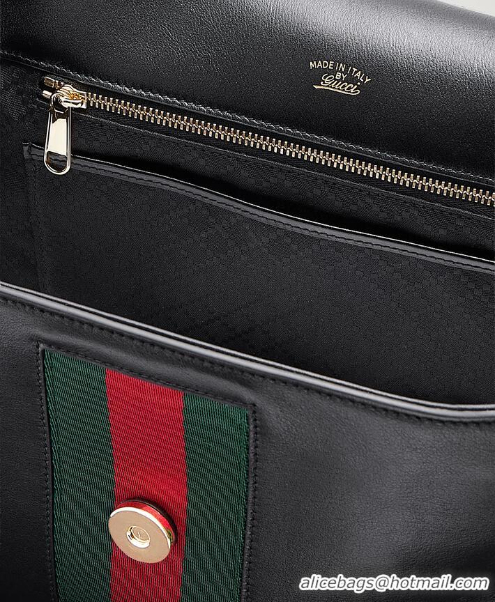 Top Grade Gucci Paparazzo Medium Top Handle Bag ‎Soft Leather 875018 Black