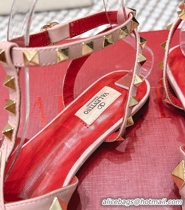 Durable Valentino Studdy Kidskin Leather Sandals Pink 6061005