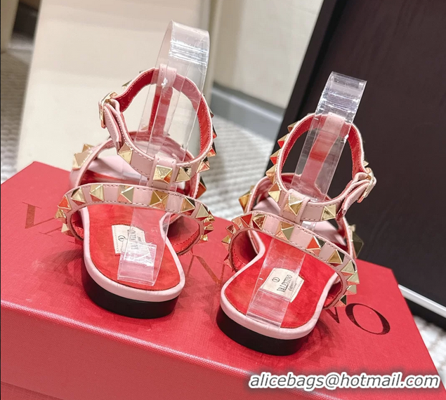 Durable Valentino Studdy Kidskin Leather Sandals Pink 6061005