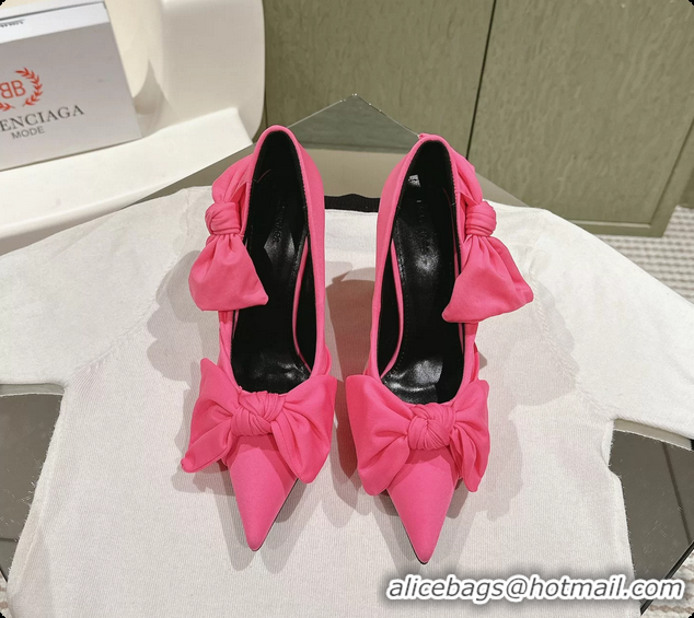 Purchase Balenciaga Knife Knot Pump bright pink stretch cupro and nylon jersey 95MM 6061021