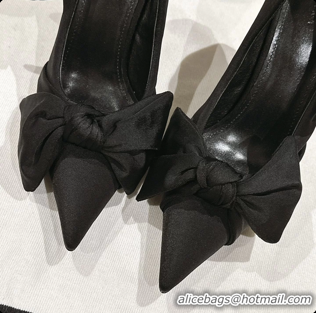 Classic Hot Balenciaga Knife Knot Pump Black stretch cupro and nylon jersey 95MM 6061021