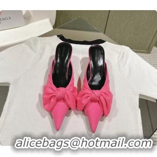 Shop Cheap Balenciaga Knife Knot Mules Pink stretch cupro and nylon jersey 45MM 6061021