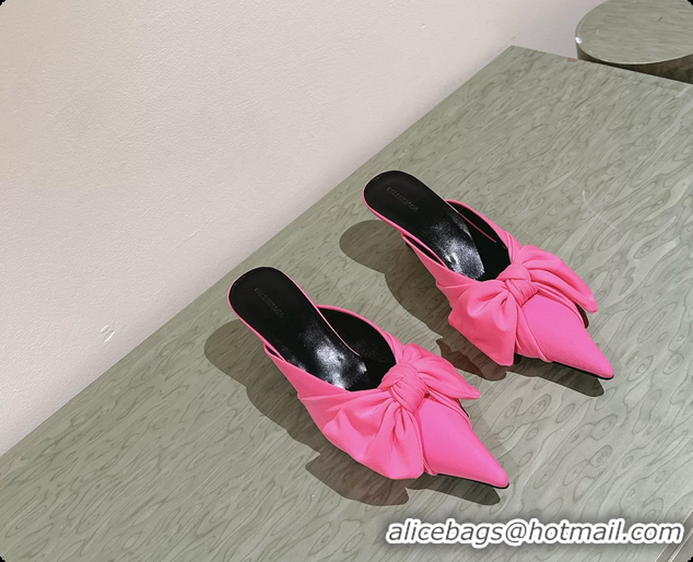 Shop Cheap Balenciaga Knife Knot Mules Pink stretch cupro and nylon jersey 45MM 6061021