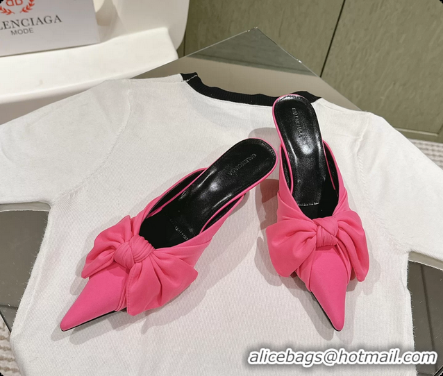Shop Cheap Balenciaga Knife Knot Mules Pink stretch cupro and nylon jersey 45MM 6061021