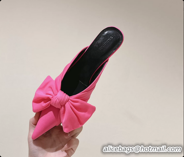 Shop Cheap Balenciaga Knife Knot Mules Pink stretch cupro and nylon jersey 45MM 6061021