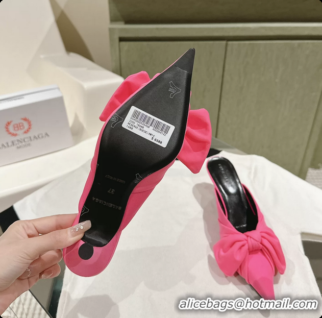 Shop Cheap Balenciaga Knife Knot Mules Pink stretch cupro and nylon jersey 45MM 6061021