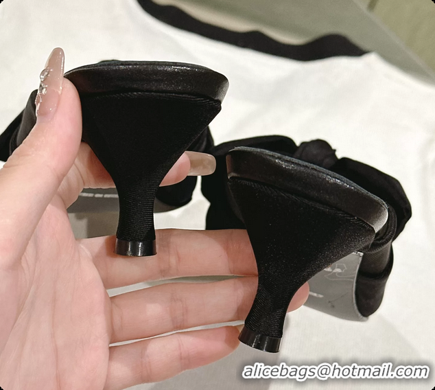 Luxurious Balenciaga Knife Knot Mules Black stretch cupro and nylon jersey 45MM 6061021