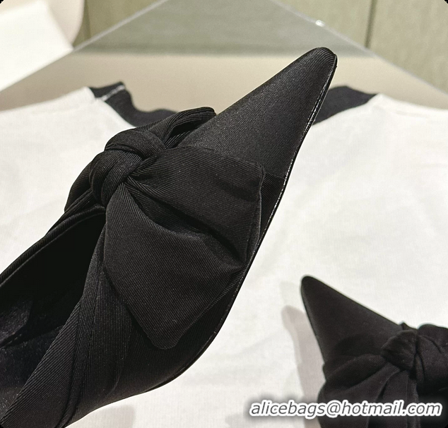 Luxurious Balenciaga Knife Knot Mules Black stretch cupro and nylon jersey 45MM 6061021
