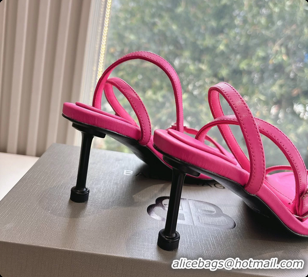 Best Product BALENCIAGA Fuchsia Calfskin Ankle Strap Heel Sandals 70MM 6061101