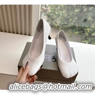Unique Style BALENCIAGA Fetish White Calf Leather Pumps 70MM 6061102