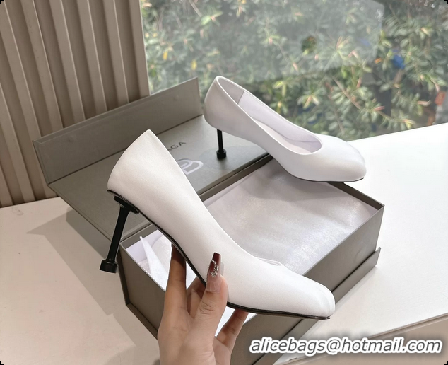 Unique Style BALENCIAGA Fetish White Calf Leather Pumps 70MM 6061102