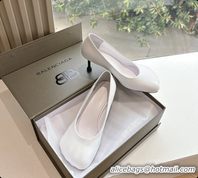 Unique Style BALENCIAGA Fetish White Calf Leather Pumps 70MM 6061102