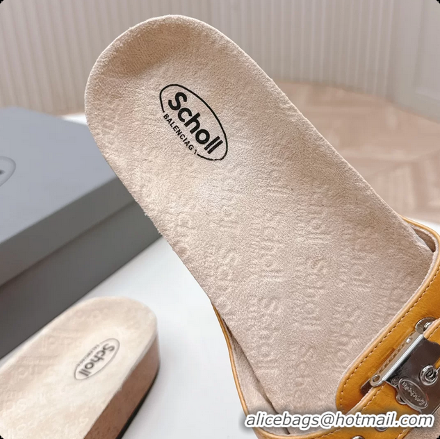  Low Cost Balenciaga Scholl Flat Sandal Brown Glossy Arena Storico Lambskin 6061107