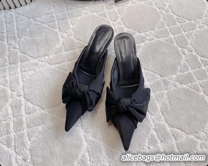 Unique Discount Balenciaga Knife Knot High Heeled Mules Black 40MM 6061111