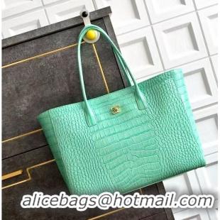 Top Quality Chanel 26S Cerf Large Shopping Bag Crocodile Embossed Calfskin AS6244 Light Green/Gold 2026