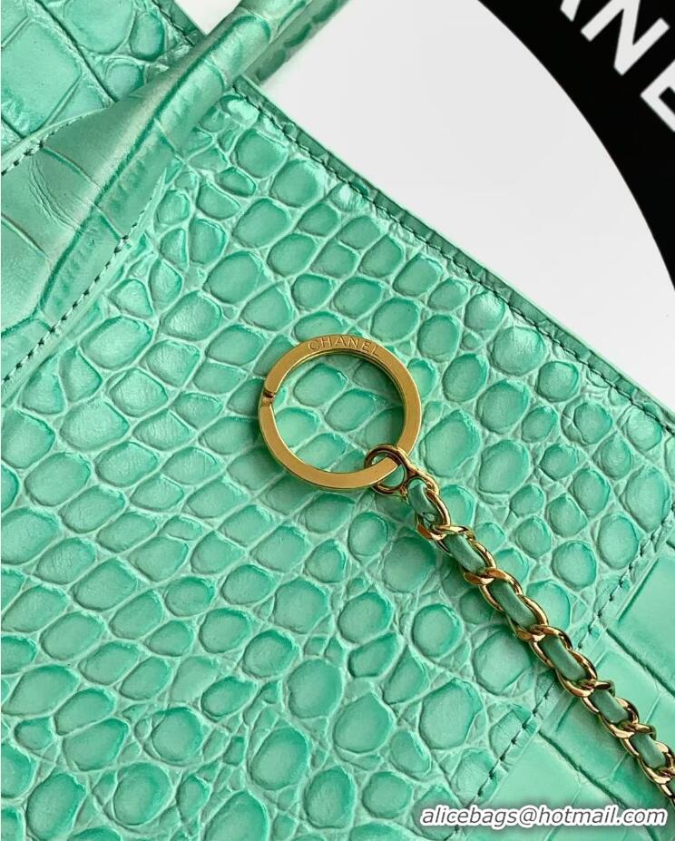 Top Quality Chanel 26S Cerf Large Shopping Bag Crocodile Embossed Calfskin AS6244 Light Green/Gold 2026