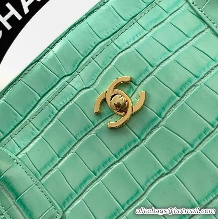 Top Quality Chanel 26S Cerf Large Shopping Bag Crocodile Embossed Calfskin AS6244 Light Green/Gold 2026