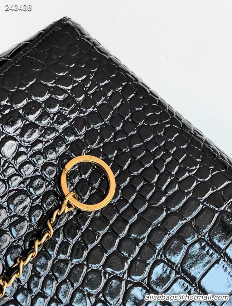 Shop Discount Chanel 26S Cerf Large Shopping Bag Crocodile Embossed Calfskin AS6244 Black/Gold 2026