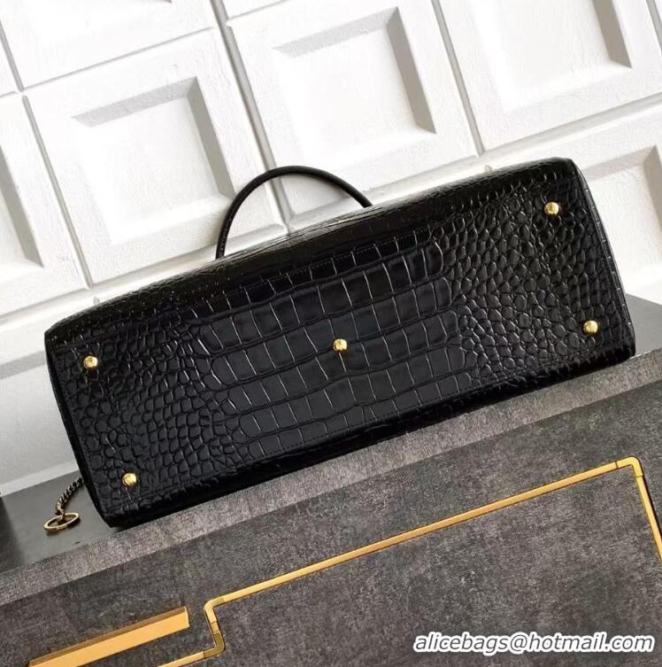 Shop Discount Chanel 26S Cerf Large Shopping Bag Crocodile Embossed Calfskin AS6244 Black/Gold 2026