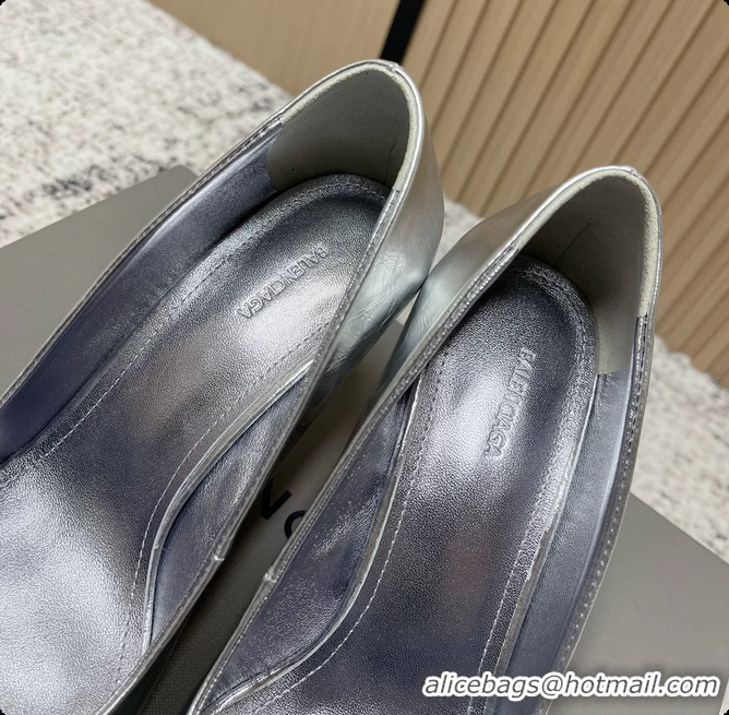 Best Product Balenciaga Avenue BB Editor Pumps Silver Calf Leather 85MM 6061205