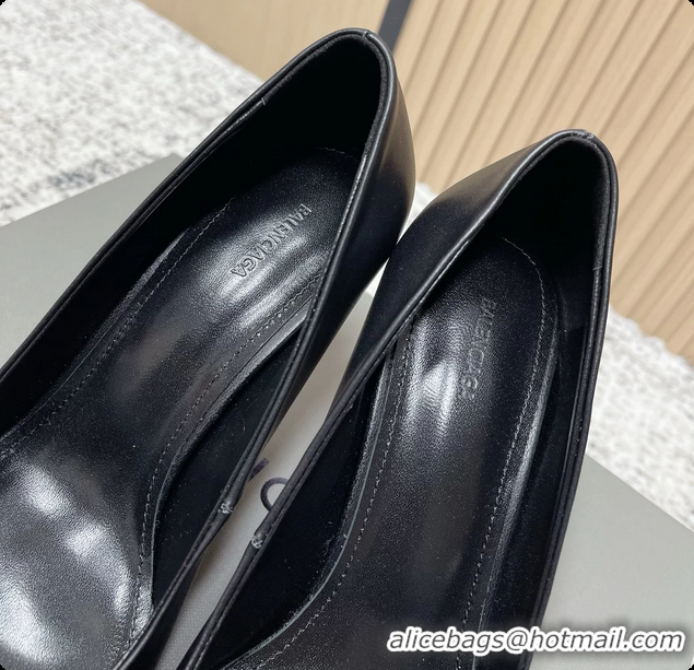Top Grade Balenciaga Avenue BB Editor Pumps Black Calf Leather 85MM 6061205