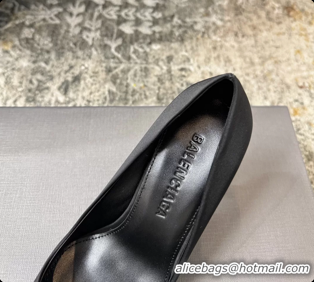 Lowest Price Balenciaga Crystal BB Knife Black Satin Pumps 75MM 6061207