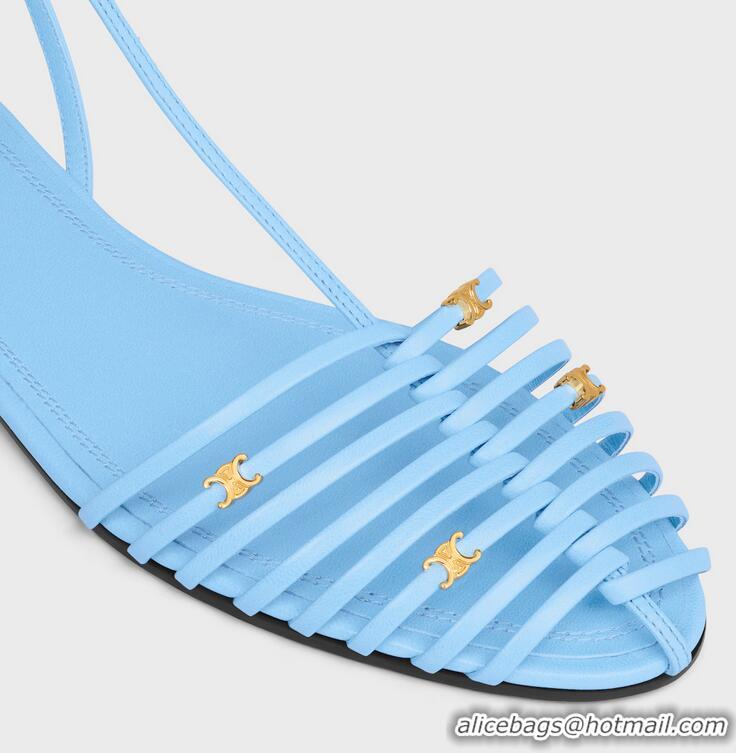 ​Top Grade Celine Cage Flat Sandal In Goatskin CE6534 Sky Blue 2026