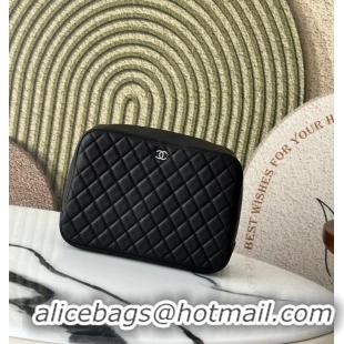 Good Cheap Chanel Caviar Quilted Pouch Cosmetic Case A31106 Black